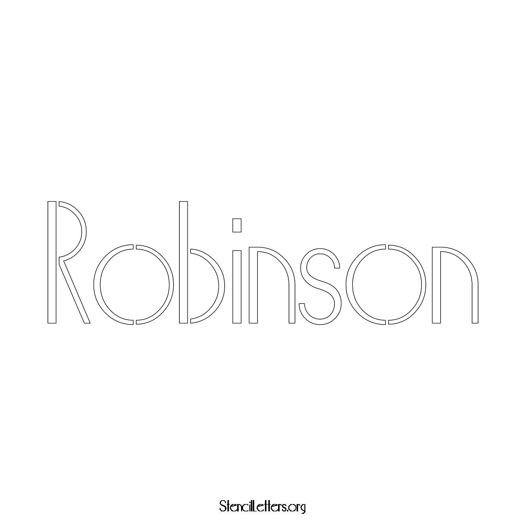 Robinson name stencil in Art Deco Lettering