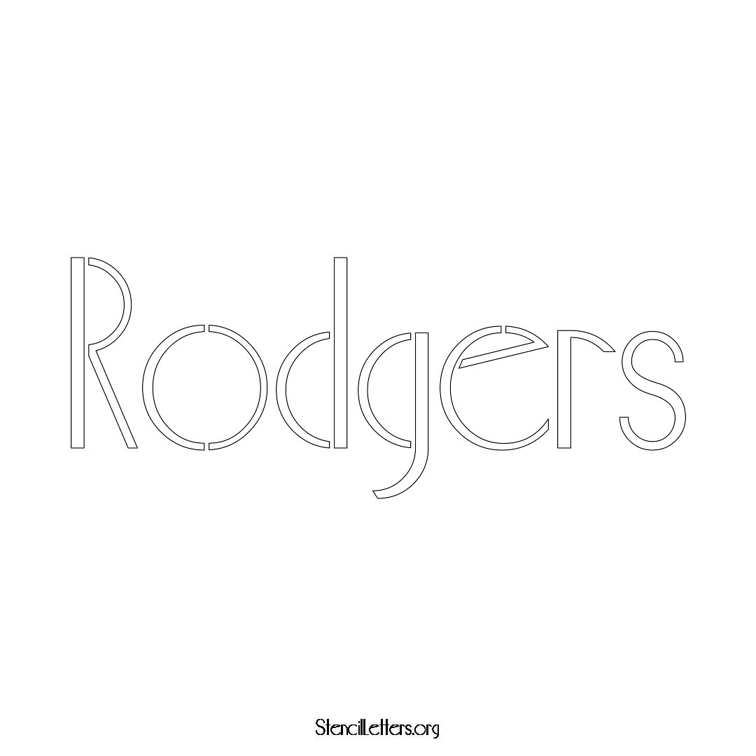 Rodgers name stencil in Art Deco Lettering