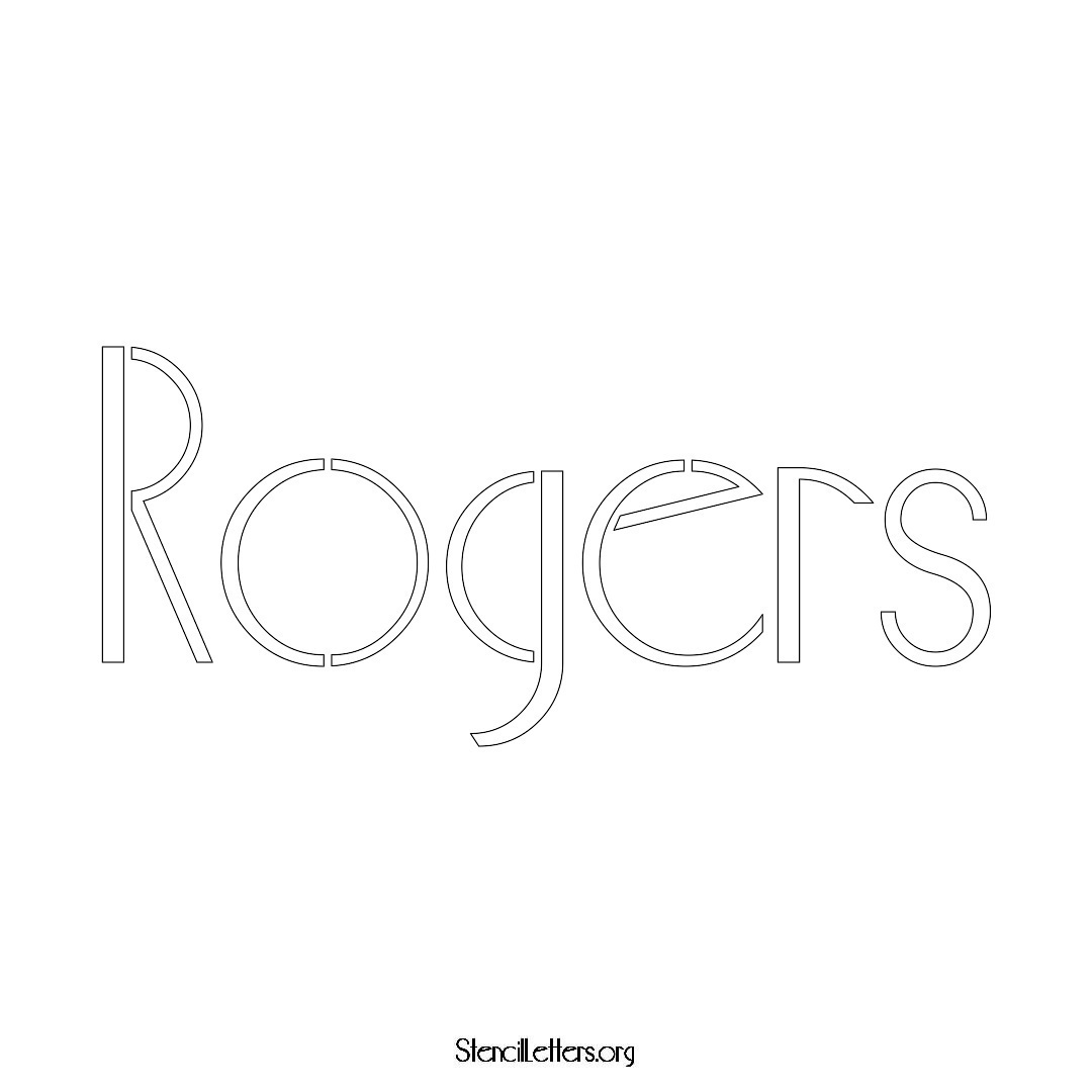 Rogers name stencil in Art Deco Lettering