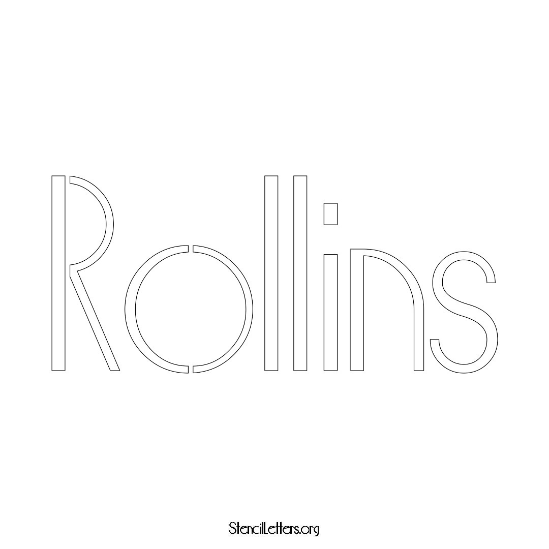 Rollins name stencil in Art Deco Lettering