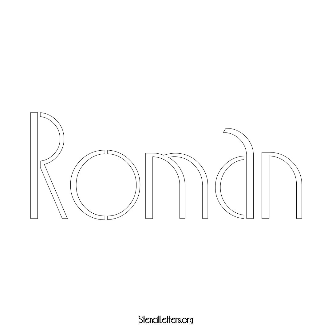 Roman name stencil in Art Deco Lettering