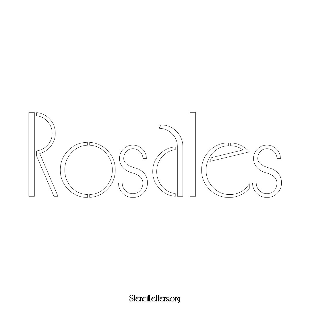 Rosales name stencil in Art Deco Lettering