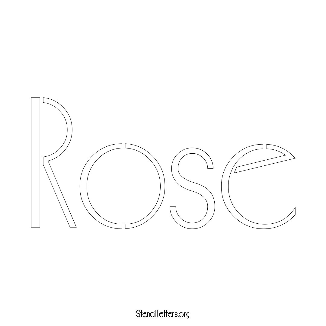 Rose name stencil in Art Deco Lettering