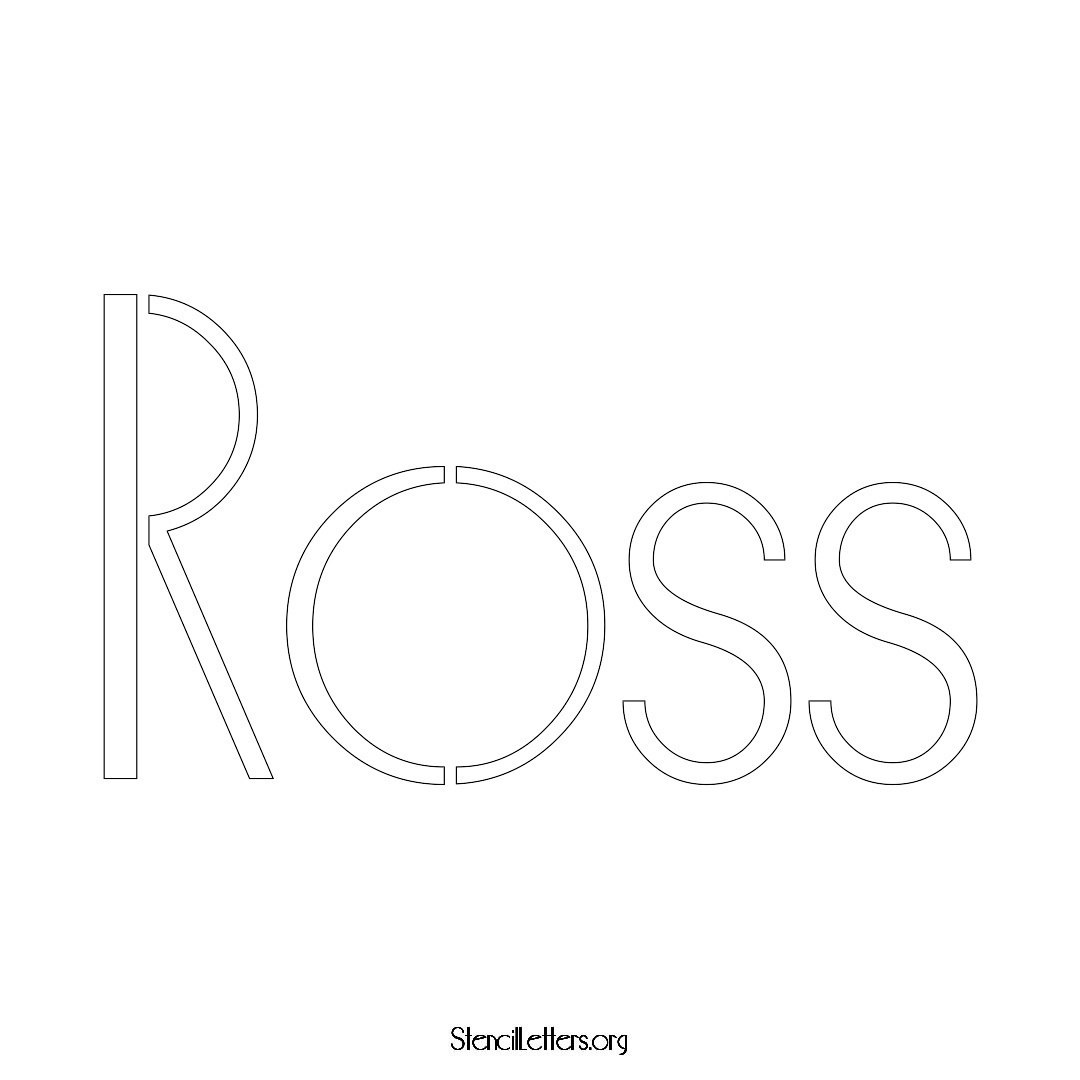 Ross name stencil in Art Deco Lettering