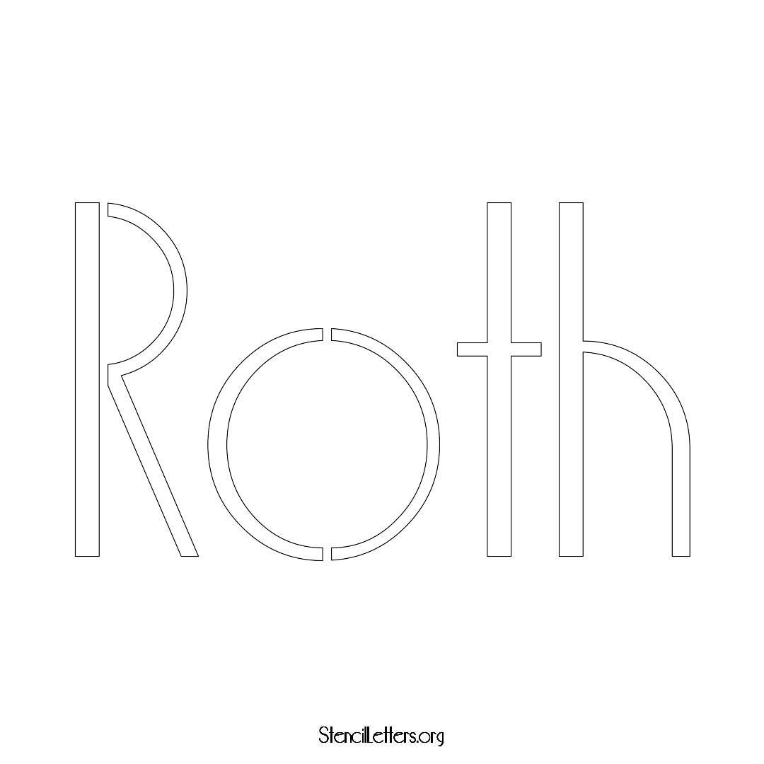 Roth name stencil in Art Deco Lettering