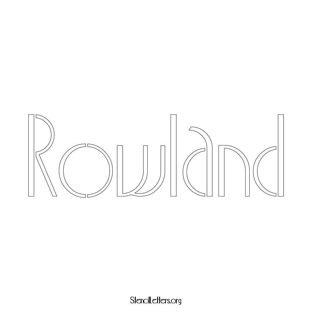 Rowland name stencil in Art Deco Lettering