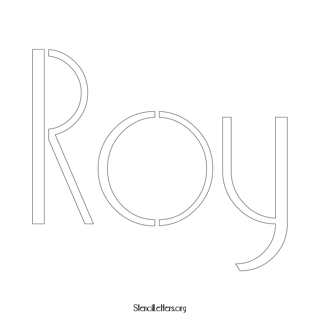 Roy name stencil in Art Deco Lettering