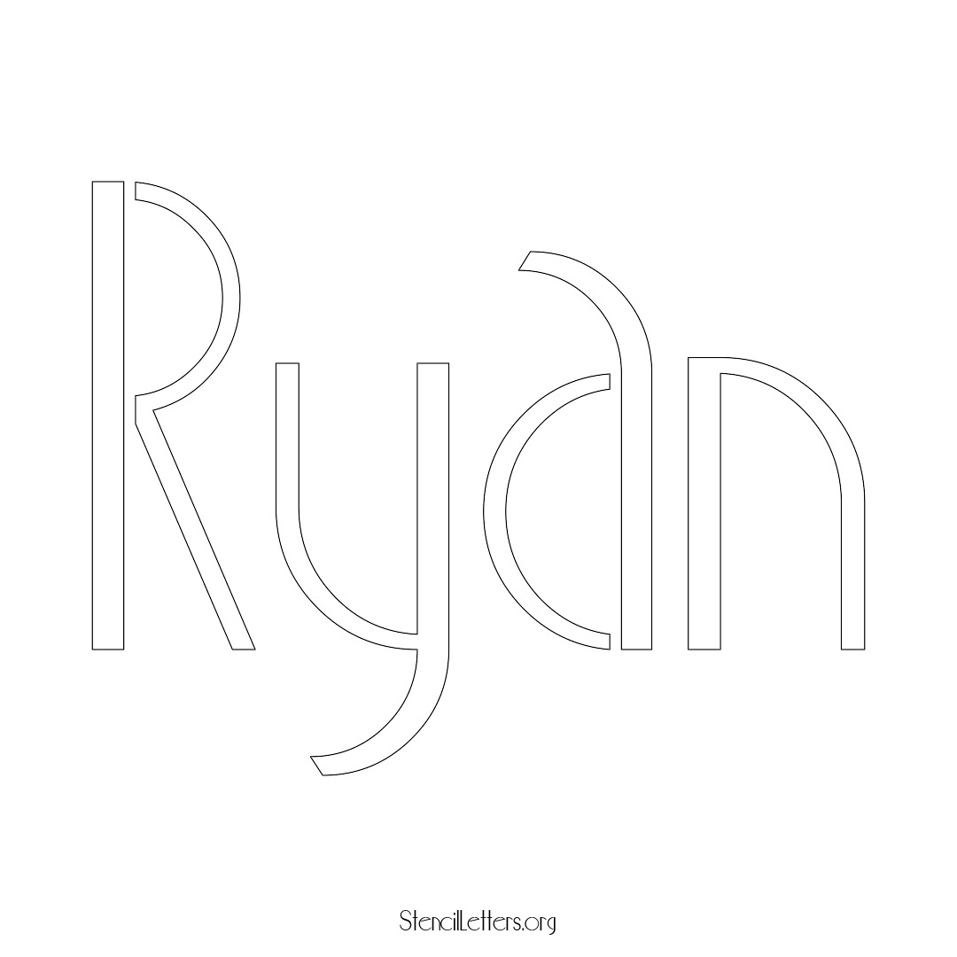 Ryan name stencil in Art Deco Lettering