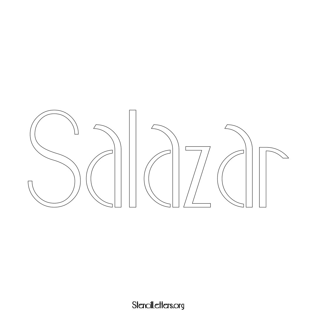 Salazar name stencil in Art Deco Lettering