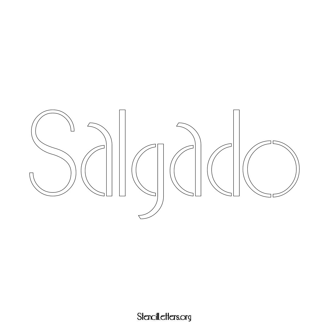 Salgado name stencil in Art Deco Lettering