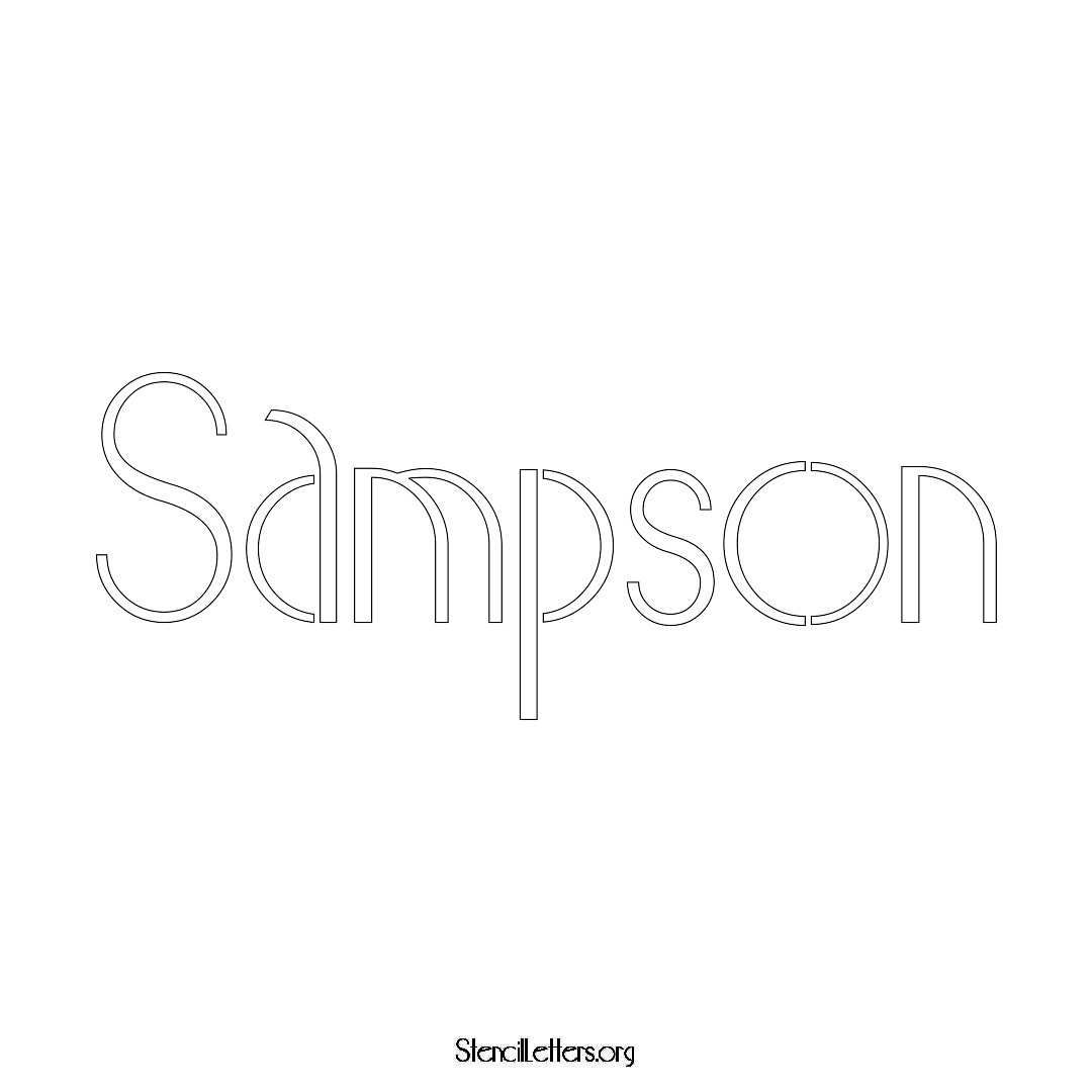 Sampson name stencil in Art Deco Lettering