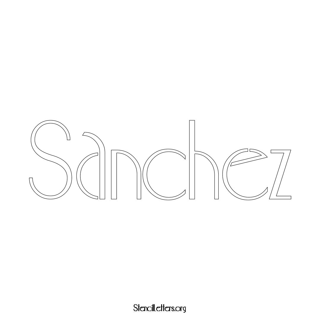 Sanchez name stencil in Art Deco Lettering