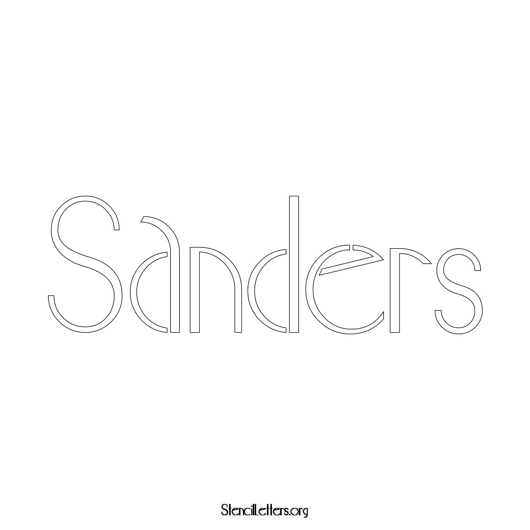 Sanders name stencil in Art Deco Lettering
