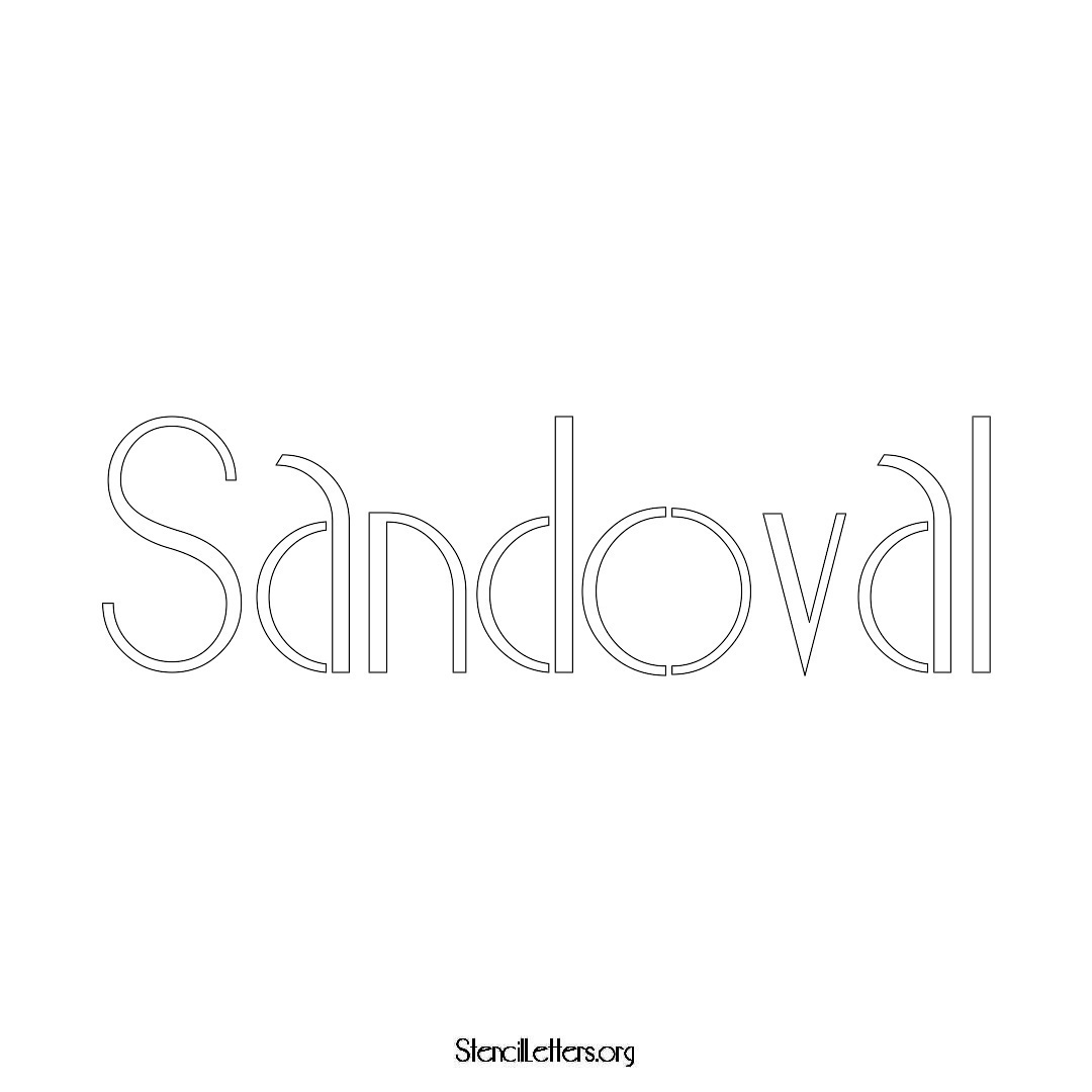 Sandoval name stencil in Art Deco Lettering