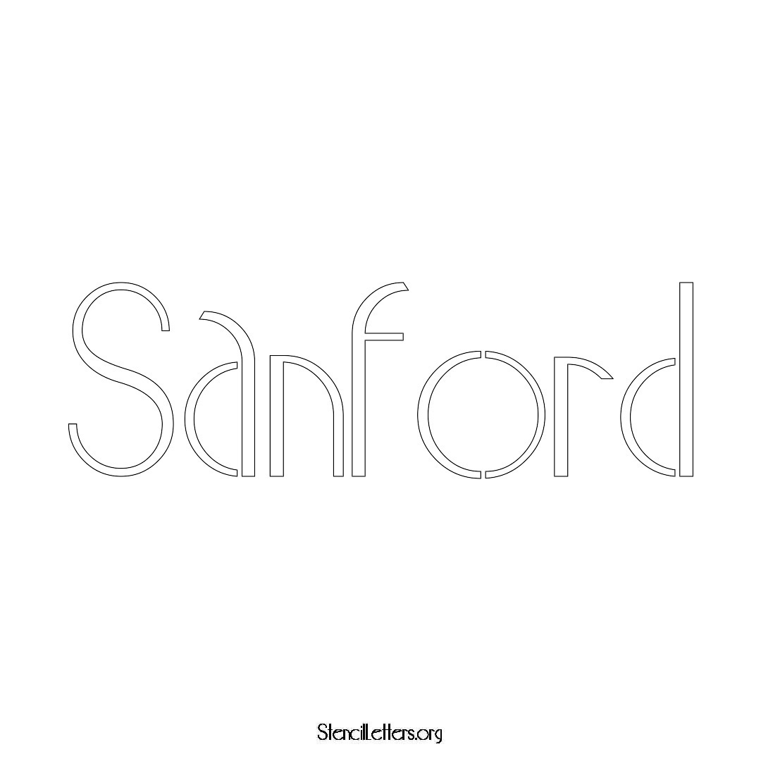 Sanford name stencil in Art Deco Lettering