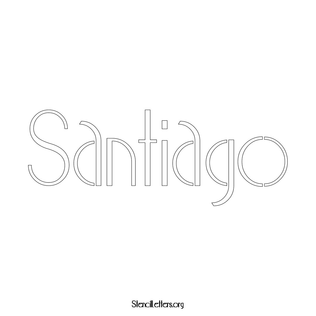 Santiago name stencil in Art Deco Lettering