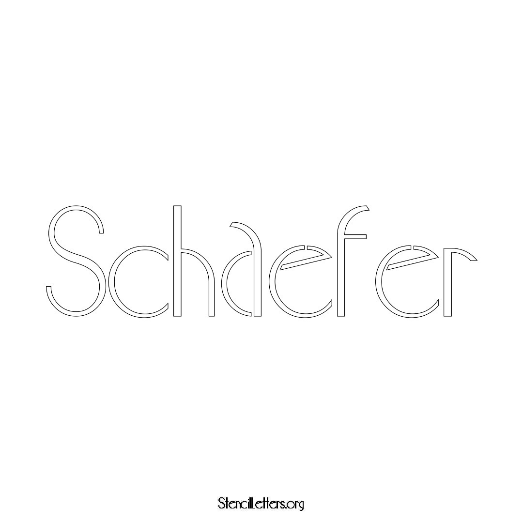 Schaefer name stencil in Art Deco Lettering