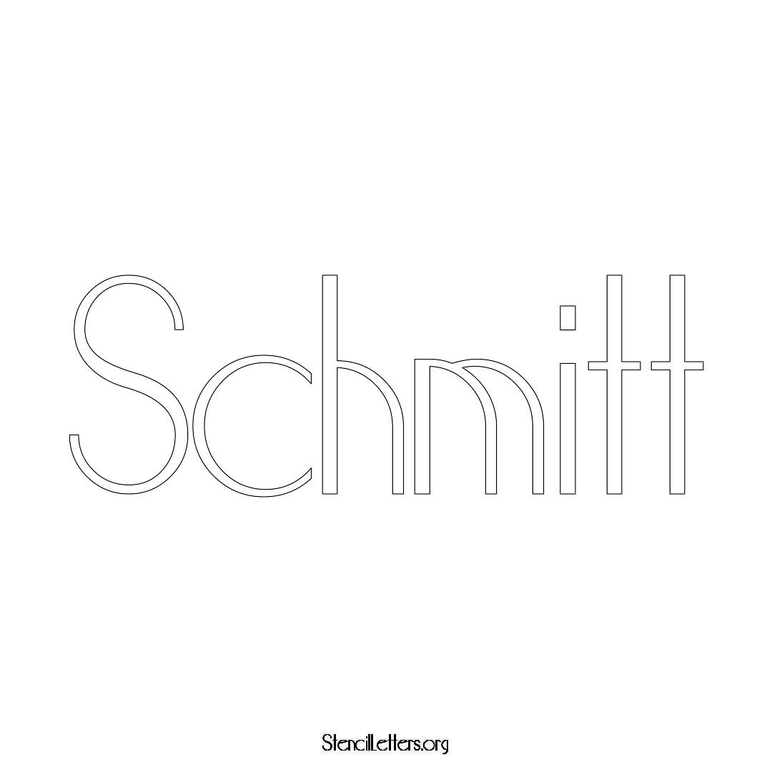 Schmitt name stencil in Art Deco Lettering