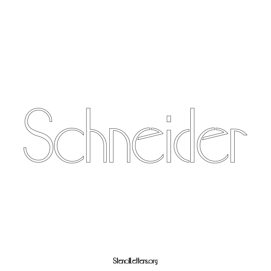 Schneider name stencil in Art Deco Lettering
