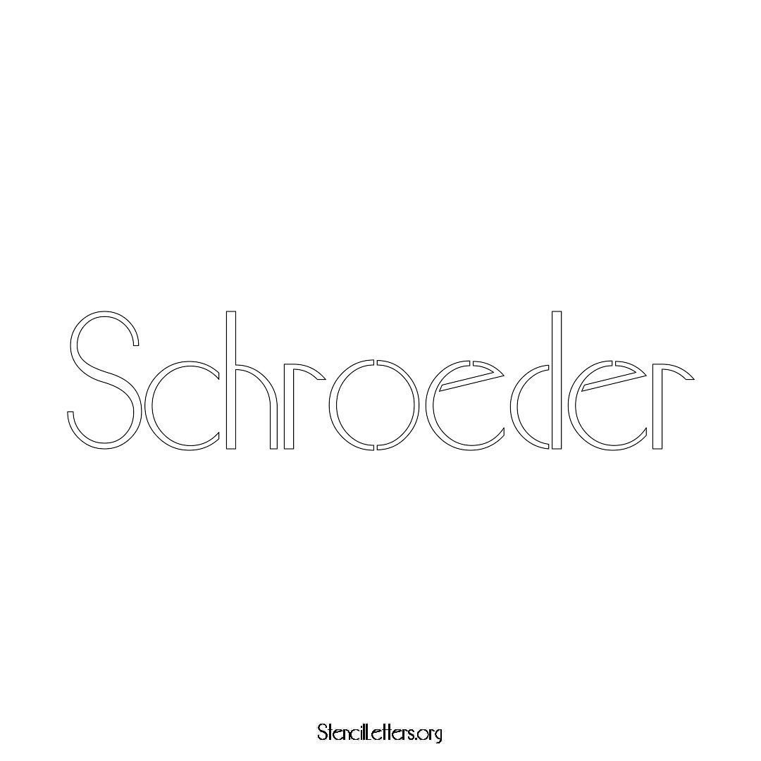 Schroeder name stencil in Art Deco Lettering