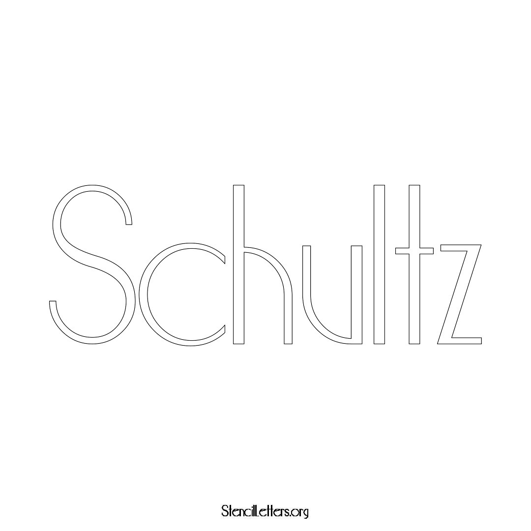 Schultz name stencil in Art Deco Lettering