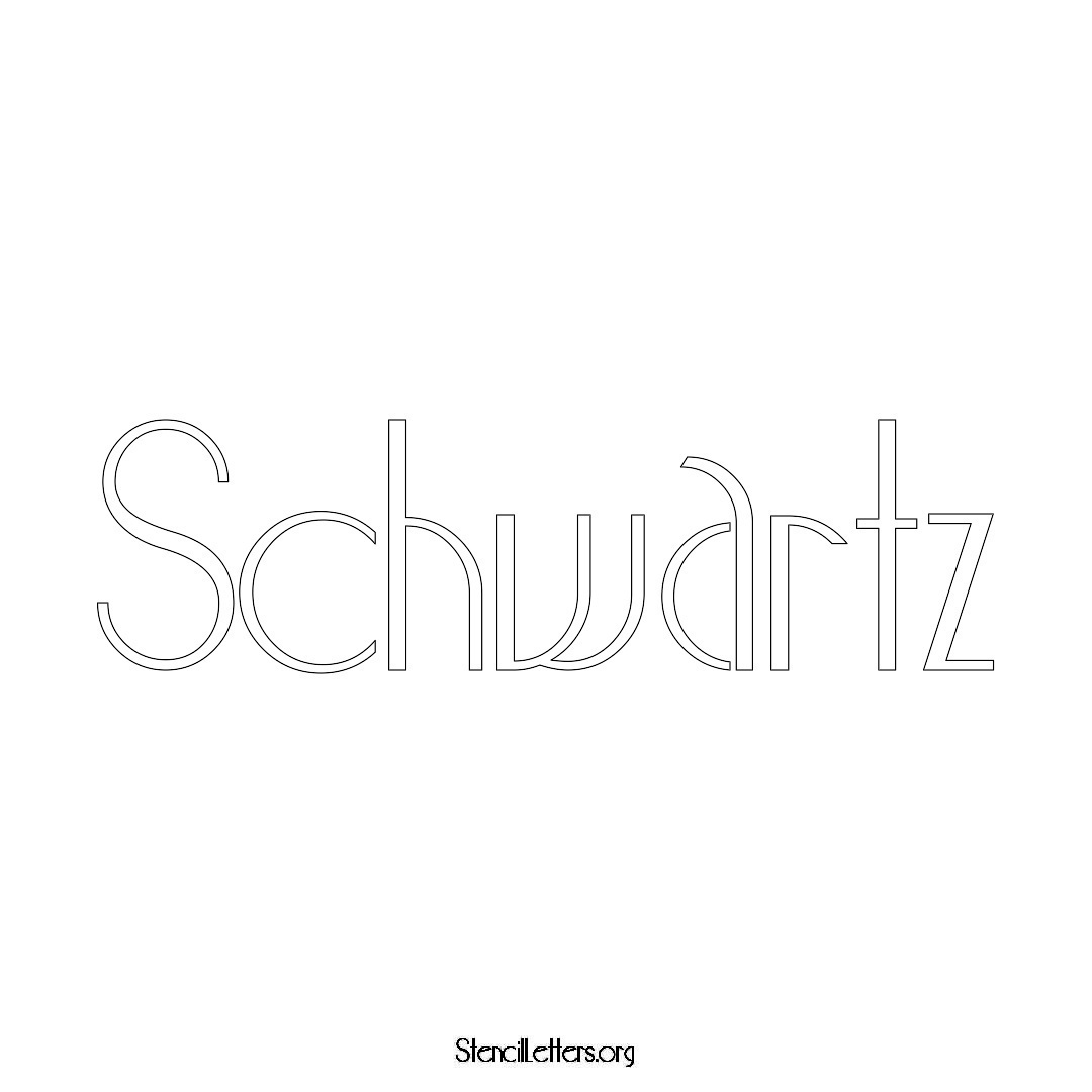 Schwartz name stencil in Art Deco Lettering