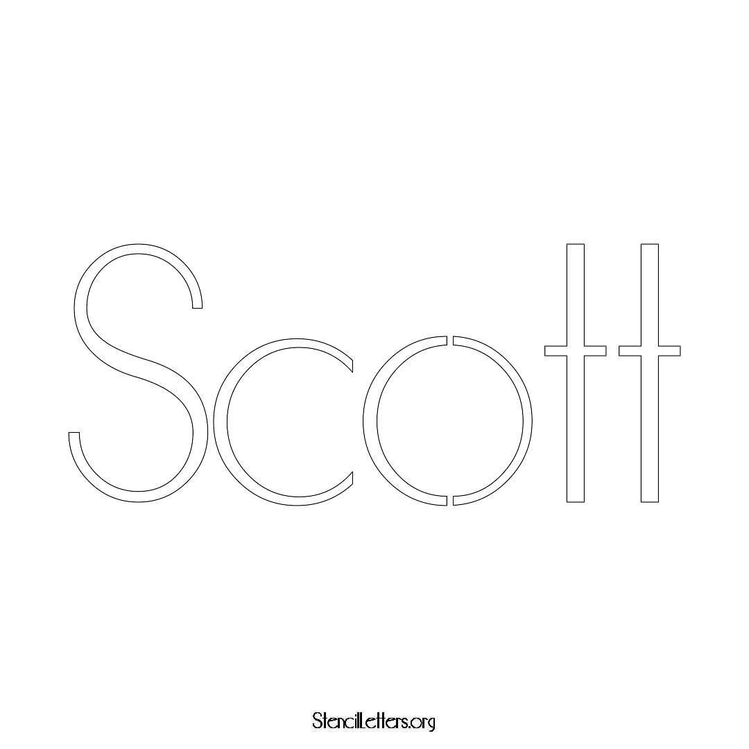 Scott name stencil in Art Deco Lettering