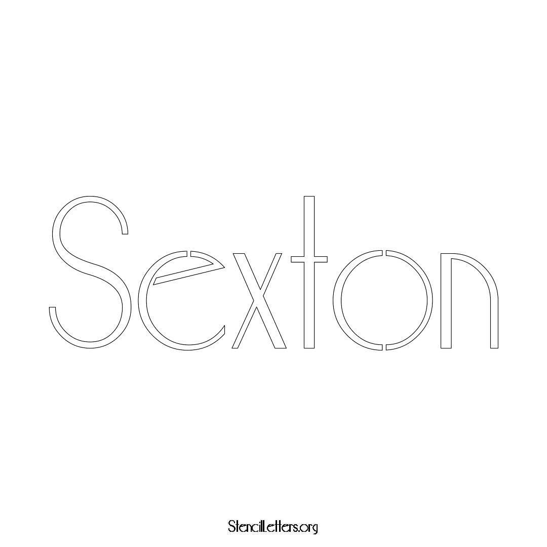 Sexton name stencil in Art Deco Lettering