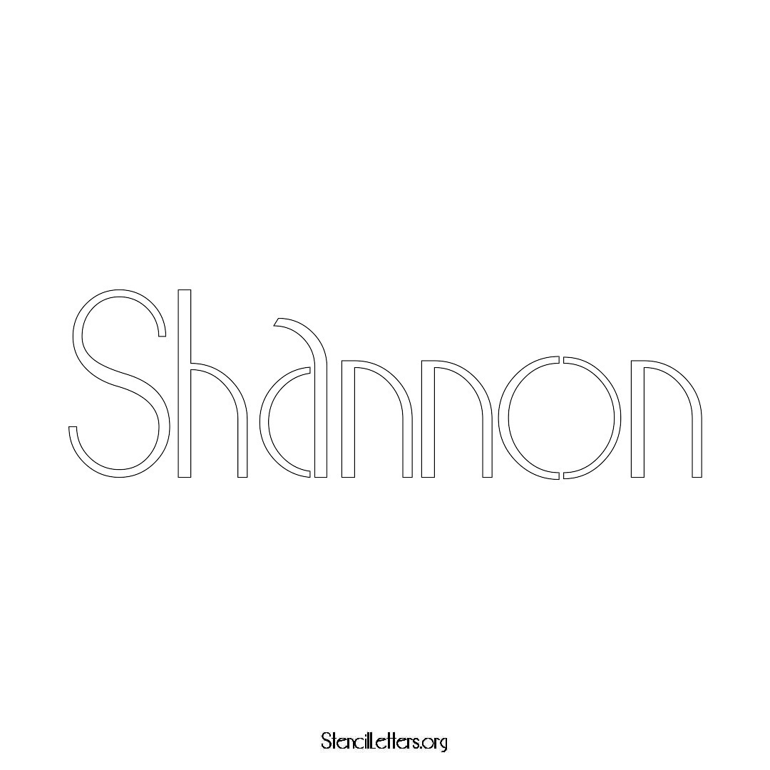 Shannon name stencil in Art Deco Lettering