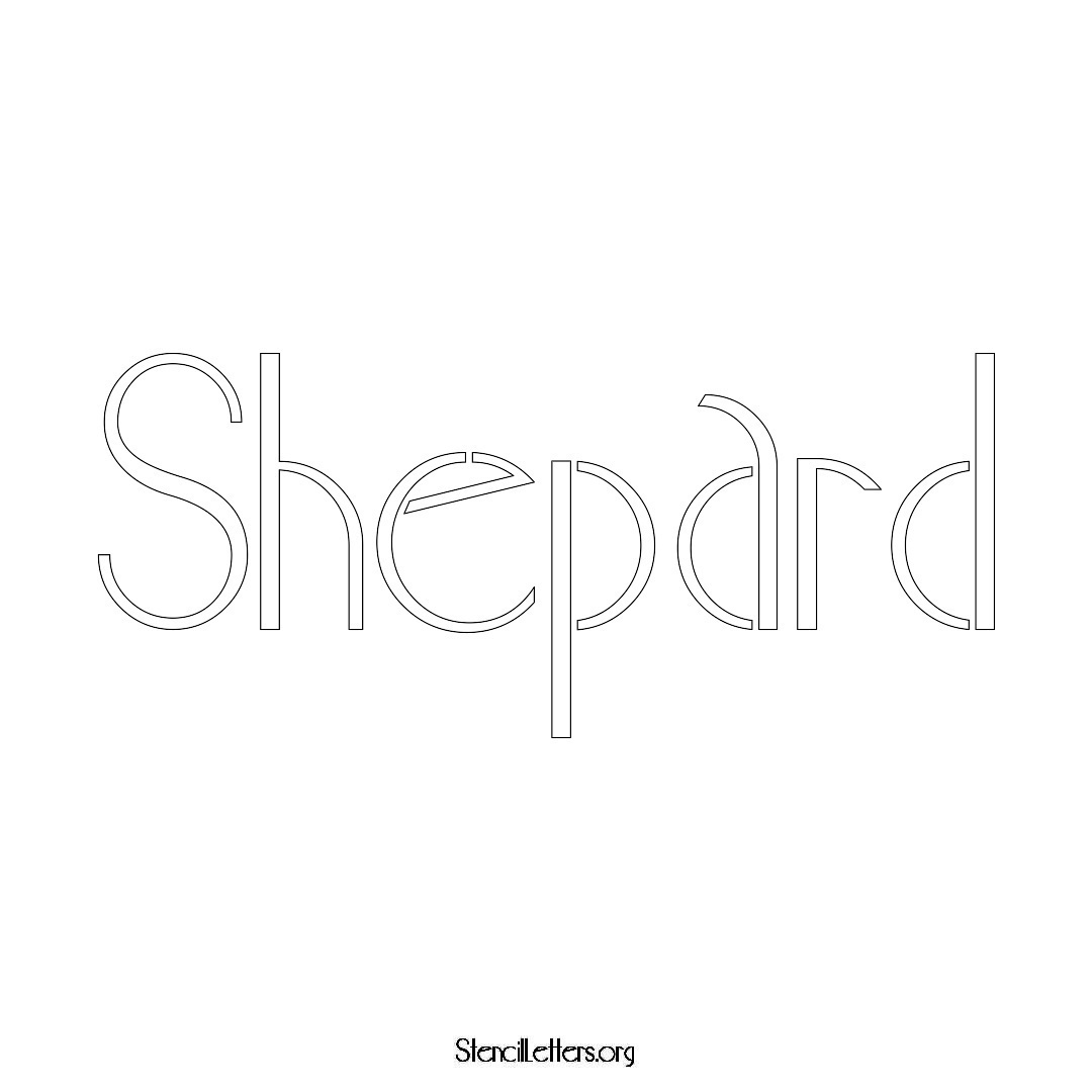 Shepard name stencil in Art Deco Lettering