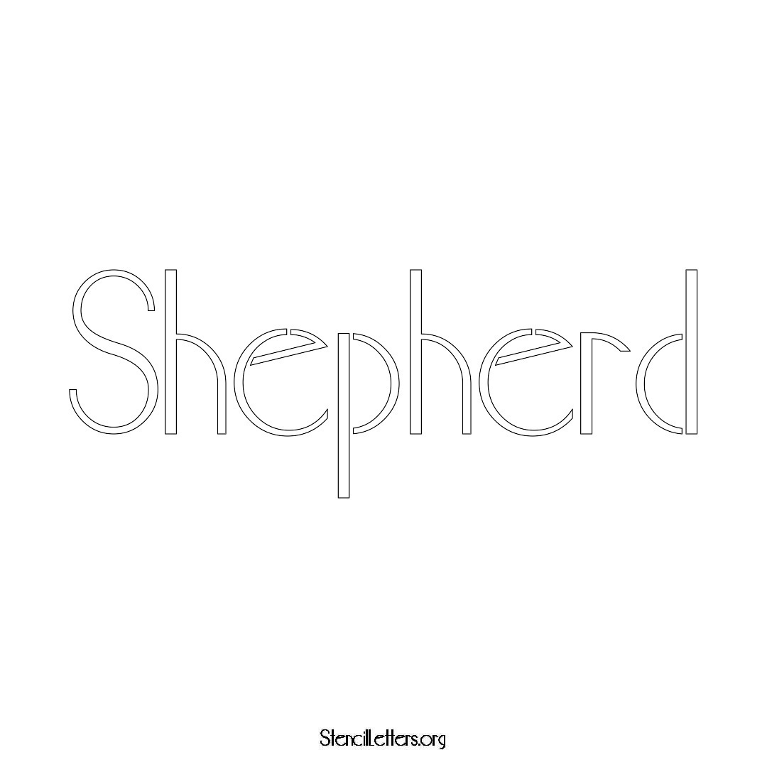 Shepherd name stencil in Art Deco Lettering