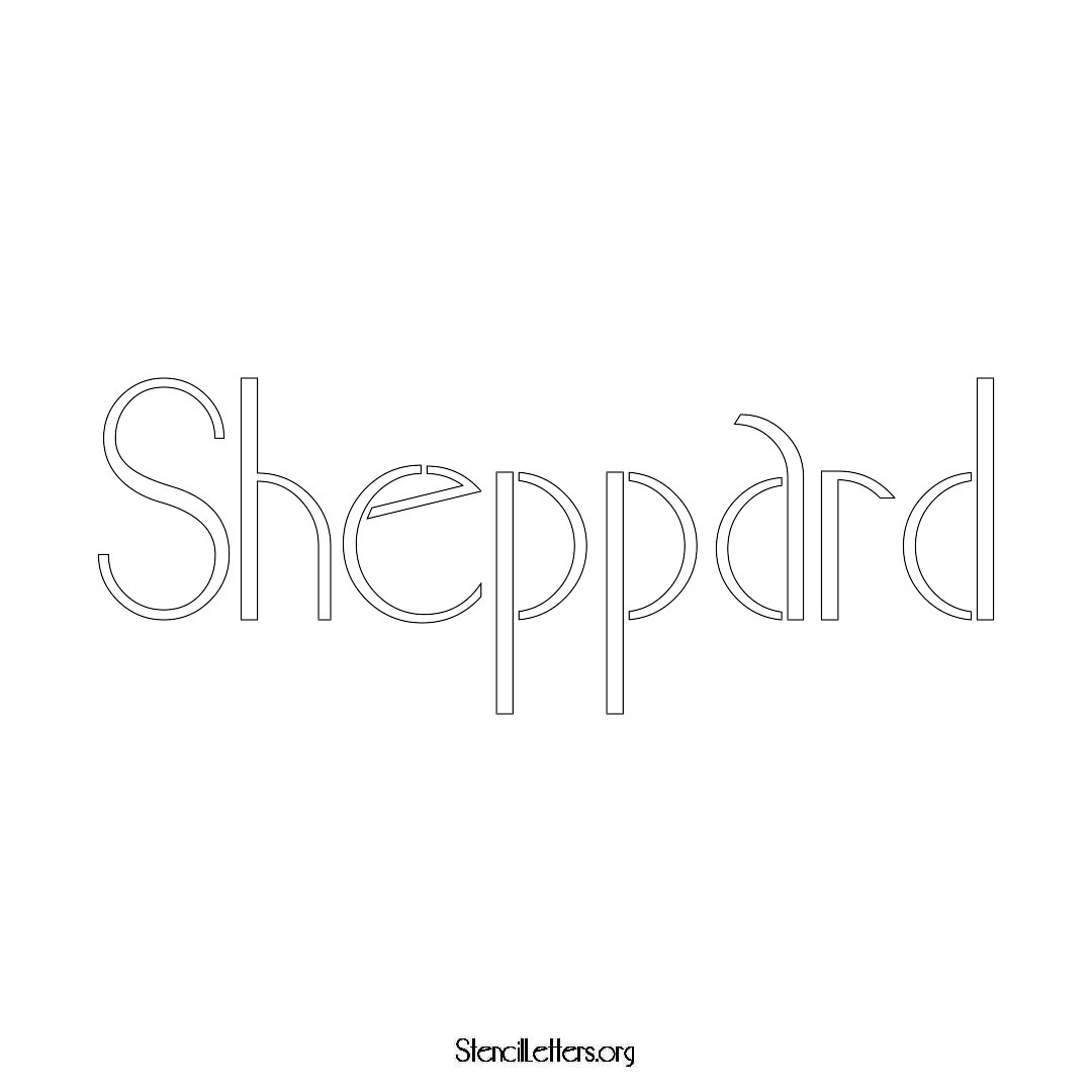 Sheppard name stencil in Art Deco Lettering