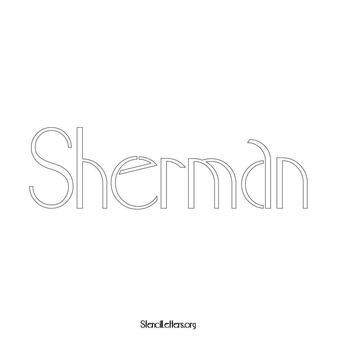 Sherman name stencil in Art Deco Lettering