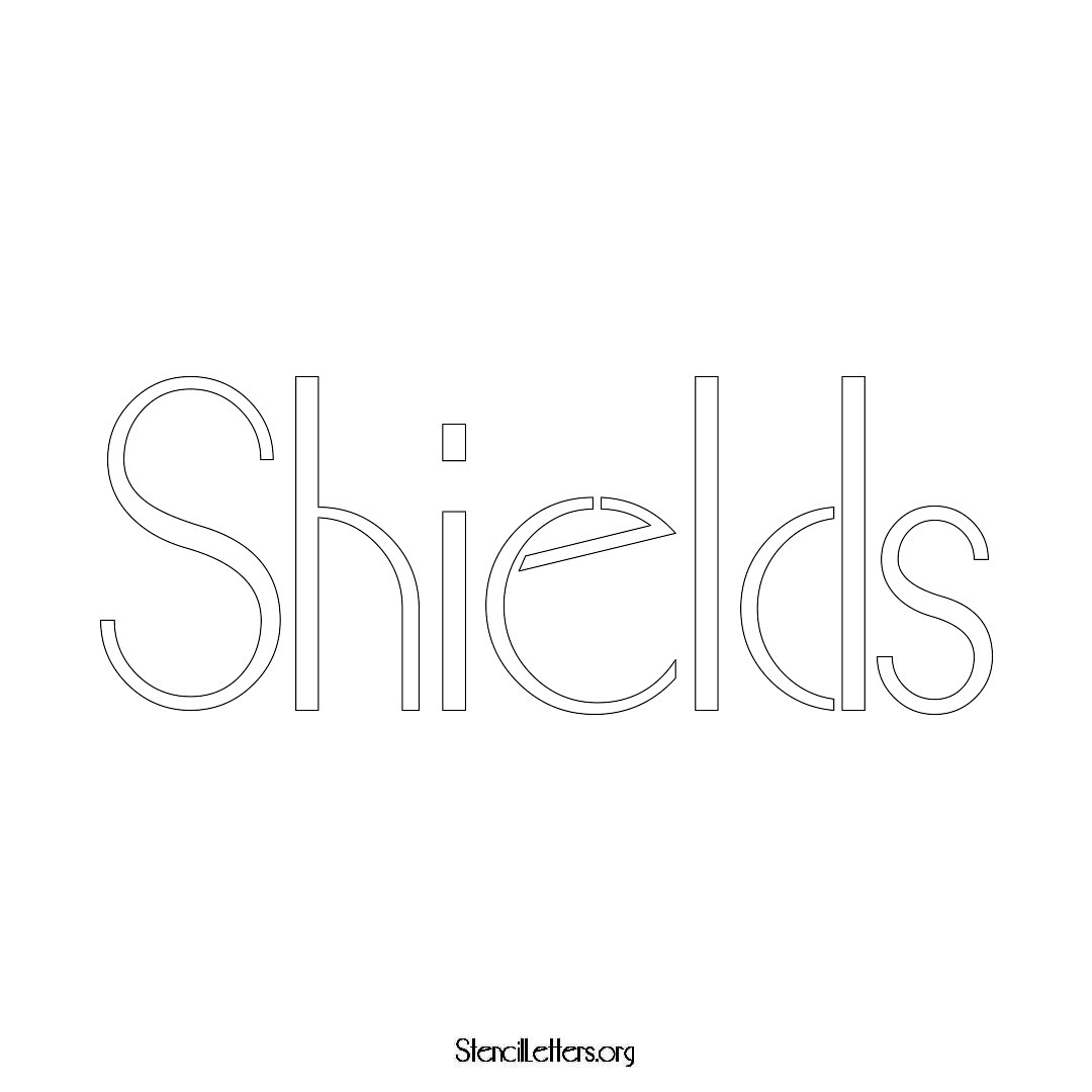 Shields name stencil in Art Deco Lettering