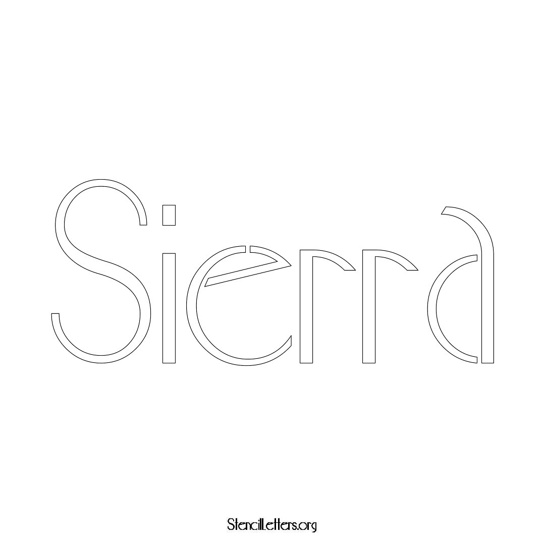 Sierra name stencil in Art Deco Lettering