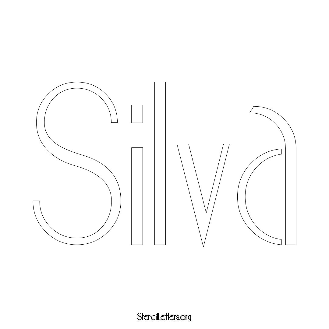 Silva name stencil in Art Deco Lettering