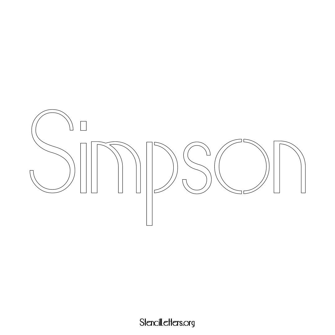 Simpson name stencil in Art Deco Lettering