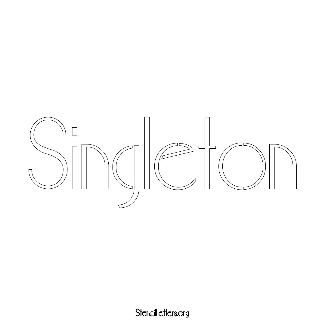 Singleton name stencil in Art Deco Lettering