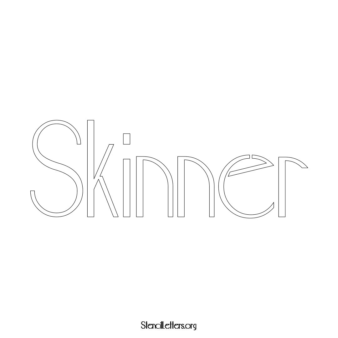 Skinner name stencil in Art Deco Lettering