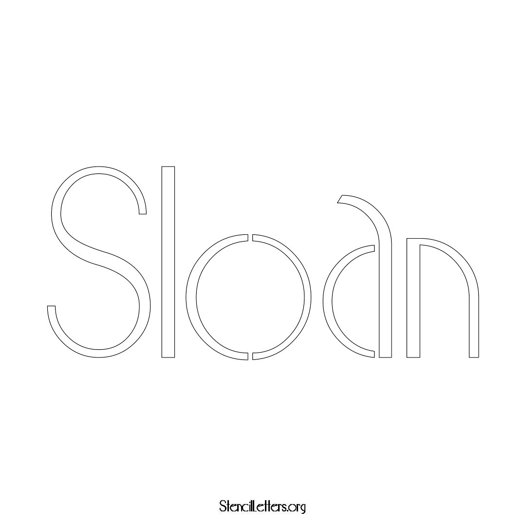 Sloan name stencil in Art Deco Lettering