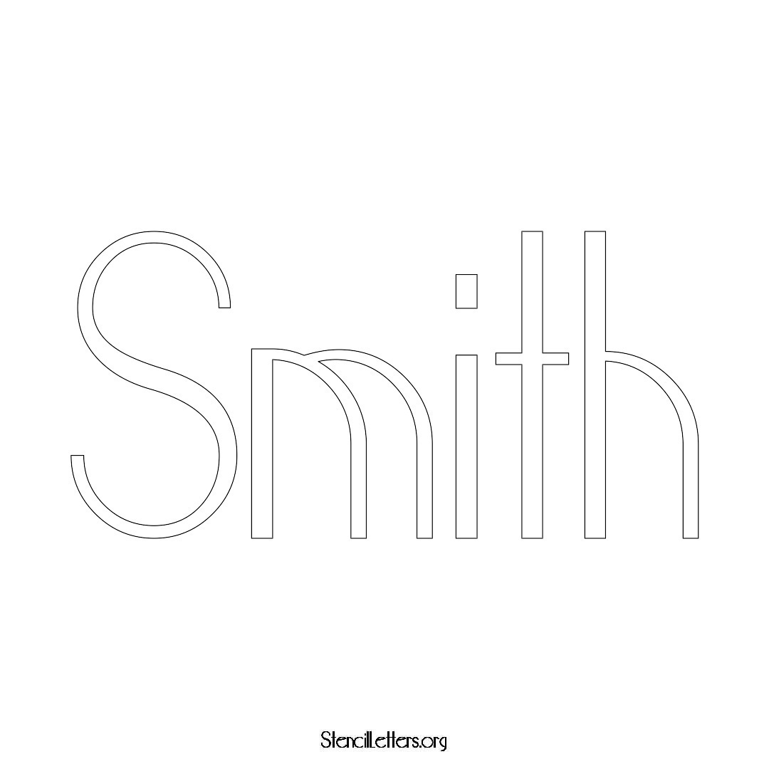 Smith name stencil in Art Deco Lettering