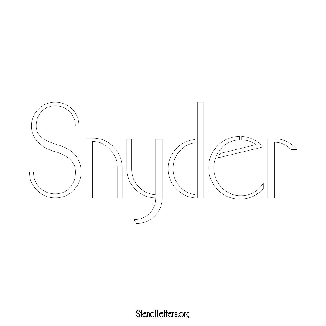 Snyder name stencil in Art Deco Lettering