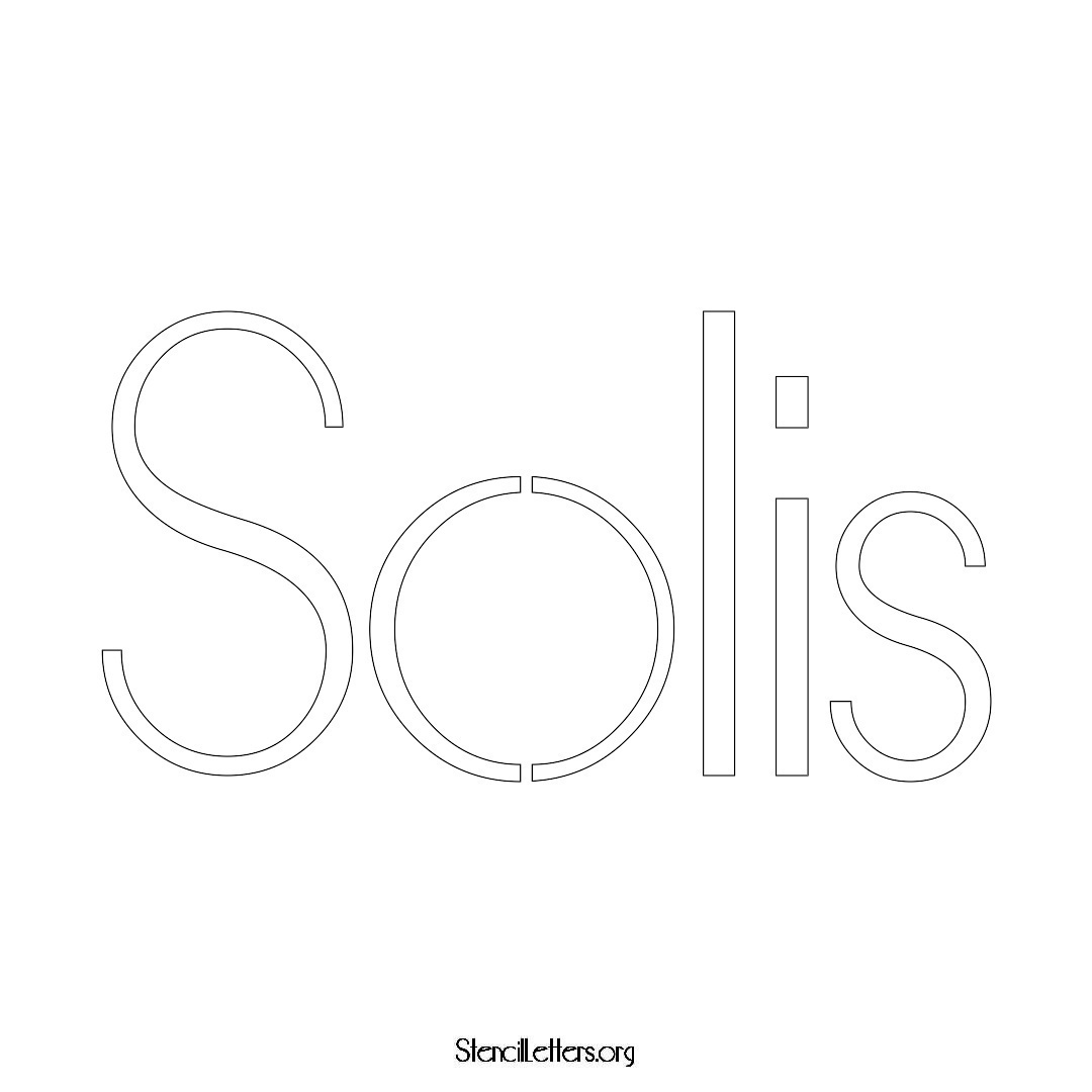 Solis name stencil in Art Deco Lettering