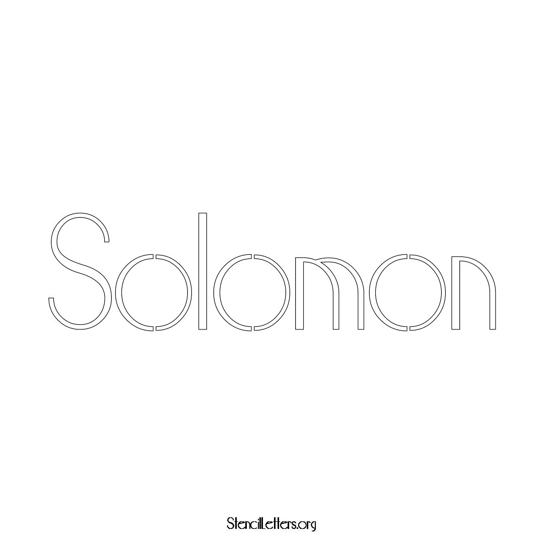 Solomon name stencil in Art Deco Lettering