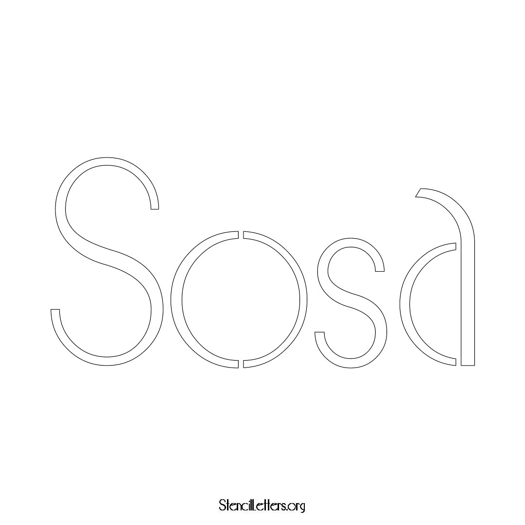 Sosa name stencil in Art Deco Lettering