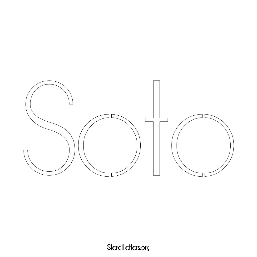 Soto name stencil in Art Deco Lettering