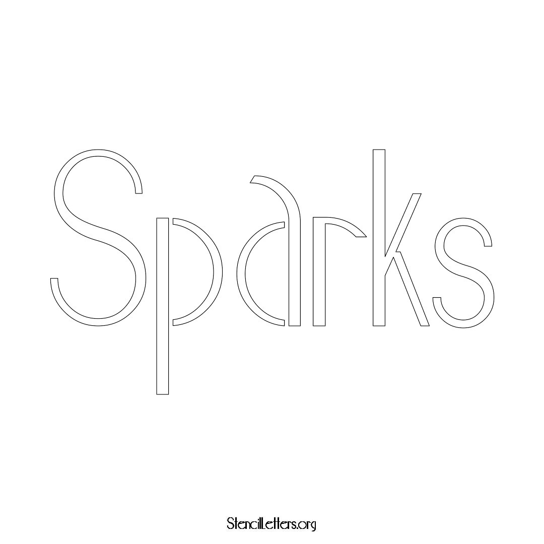 Sparks name stencil in Art Deco Lettering