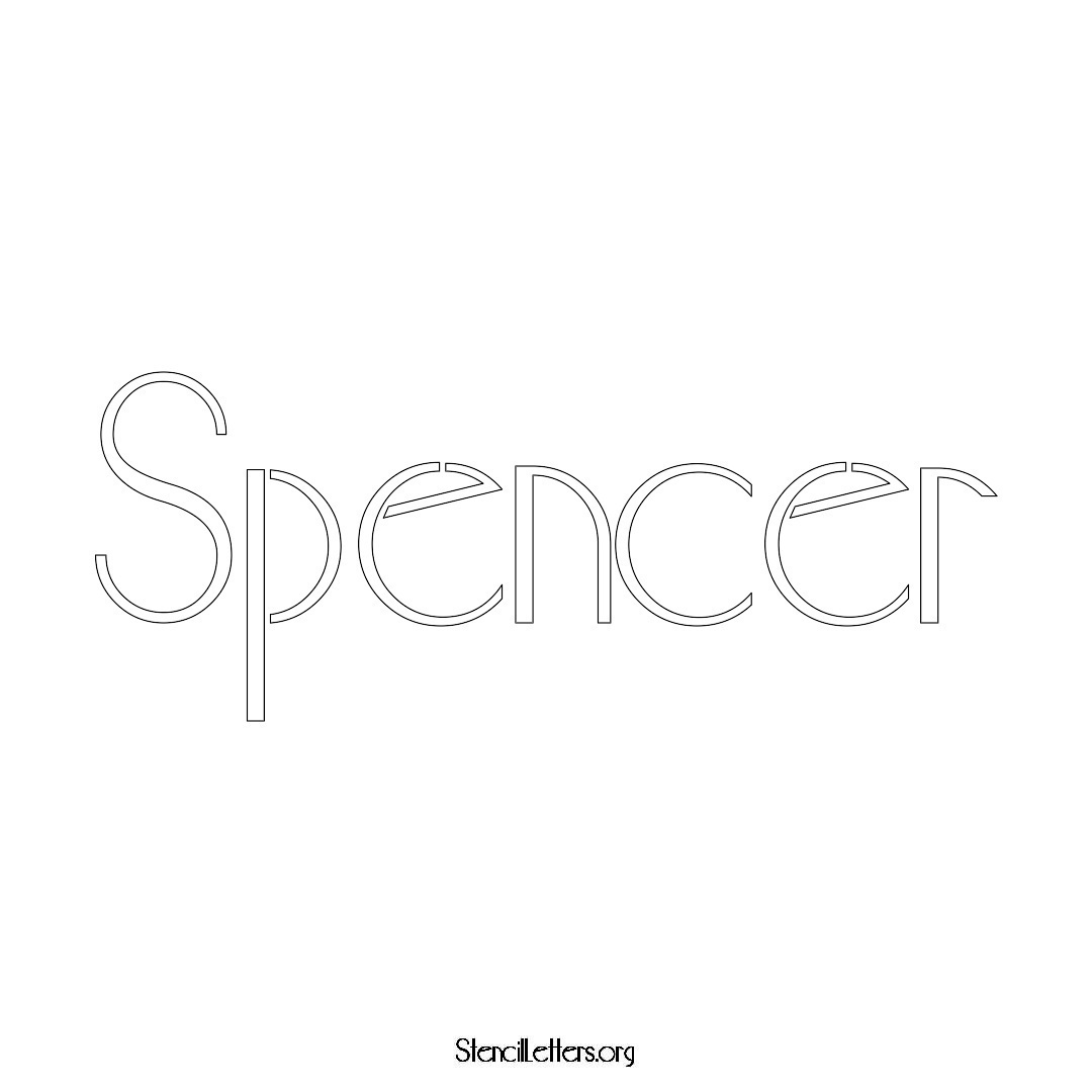 Spencer name stencil in Art Deco Lettering