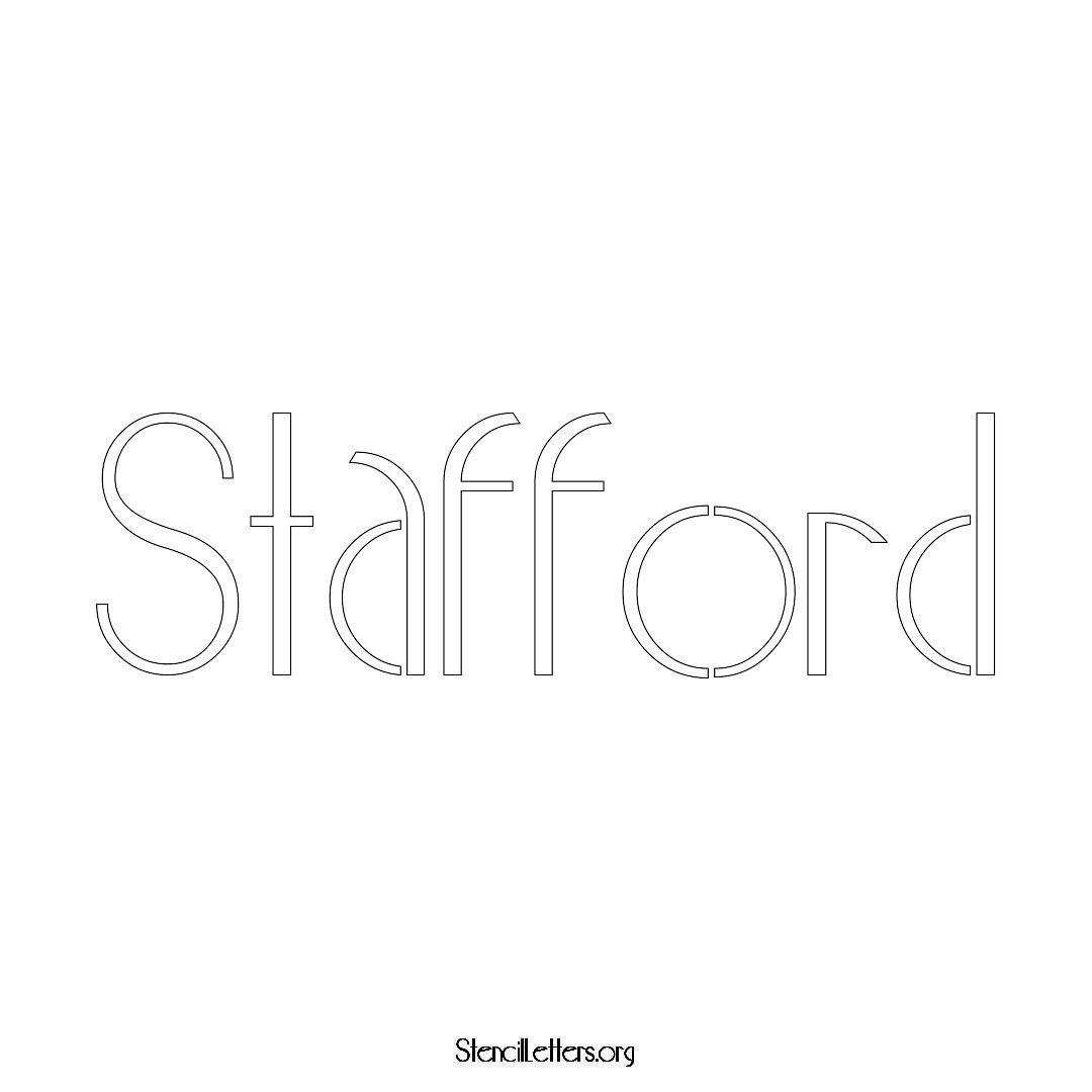 Stafford name stencil in Art Deco Lettering