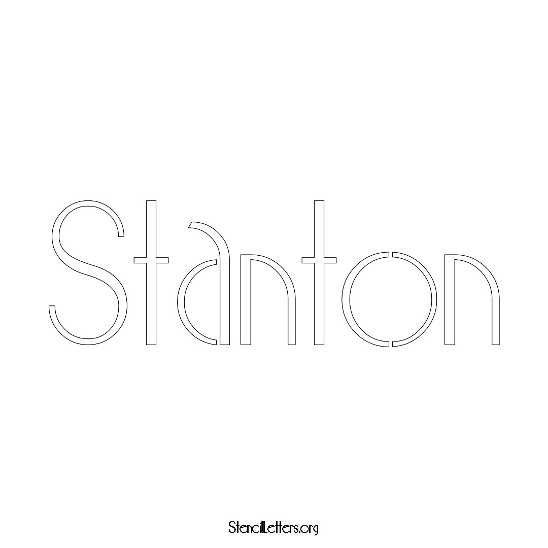 Stanton name stencil in Art Deco Lettering